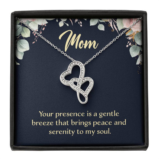 Mom Your Presence is a Gentle Breeze Heart-to-heart Pendant Necklace