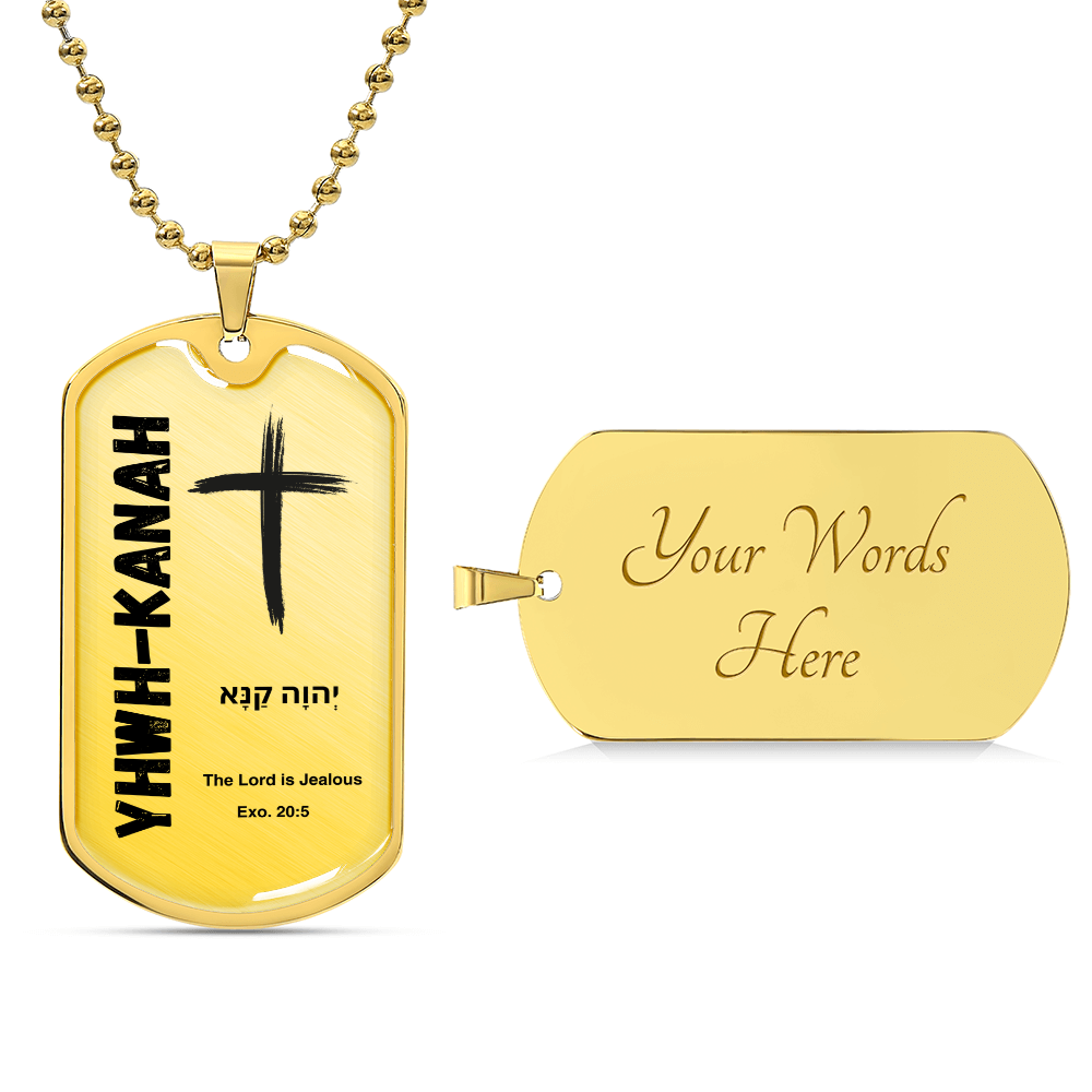 YHWH-Kanah The Lord is Jealous The Names of God  Luxury Graphic Dog Tag Necklace
