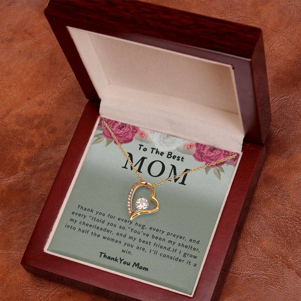 To The Best Mom Thank You For Every Hug Forever Love Necklace