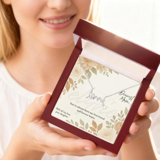 Scripted Love Necklace with POD Message Card | Elyvie - Dearest Mom