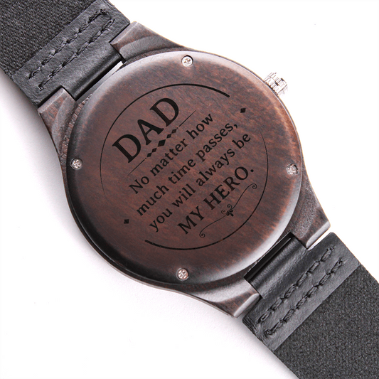 To my Dad Happy Father's Day Non-Message Card Wood Watch with Engraving For Dad, Father