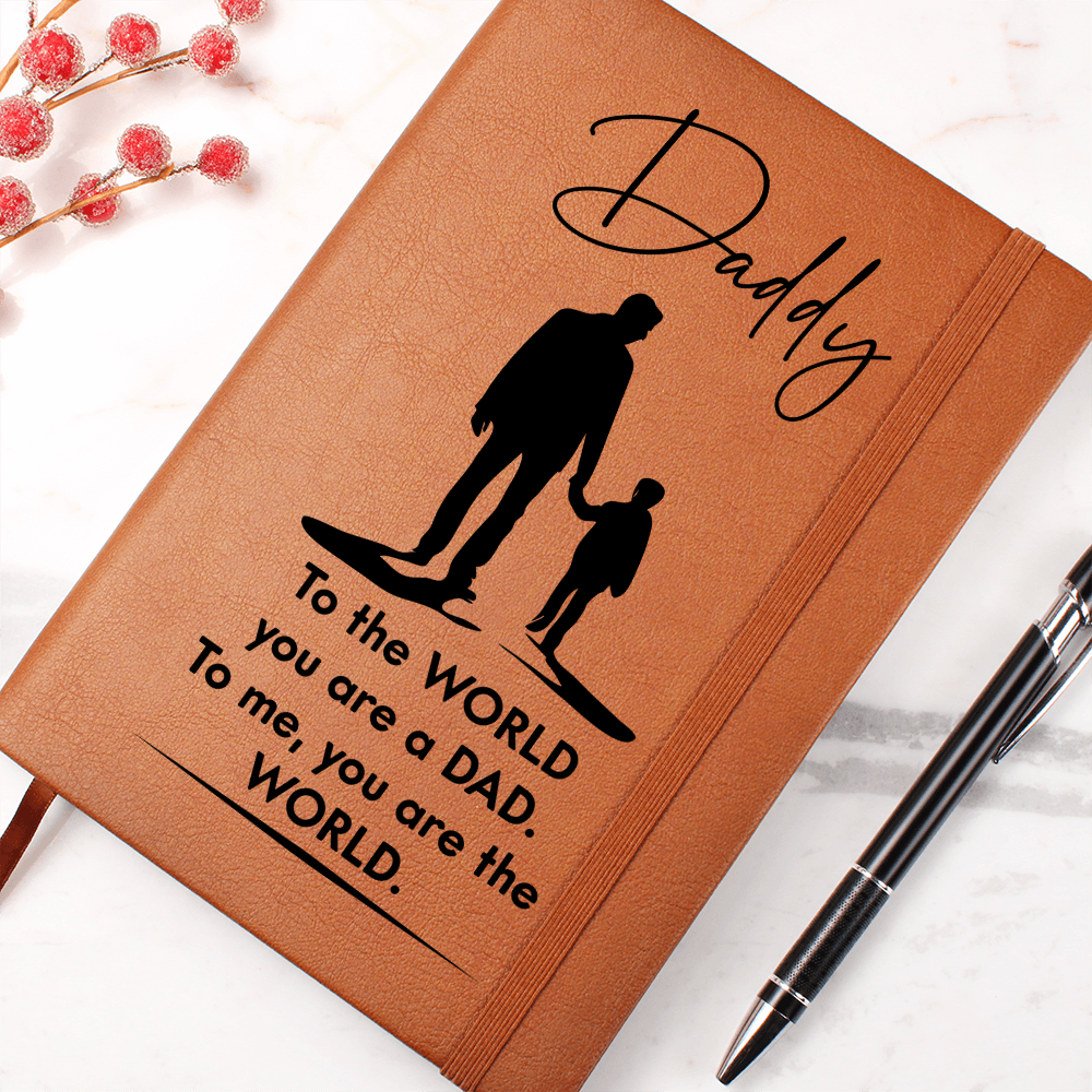 Dad to the World you are a Dad. To Me You Are The World Graphic Leather Wallet Father's Day Gift for Father, Gift for Dad