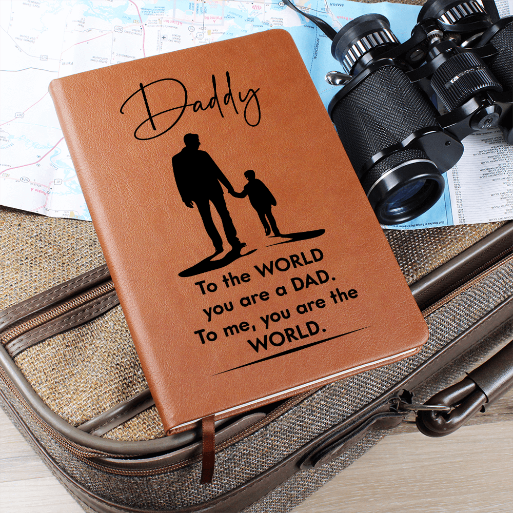 Dad to the World you are a Dad. To Me You Are The World Graphic Leather Wallet Father's Day Gift for Father, Gift for Dad