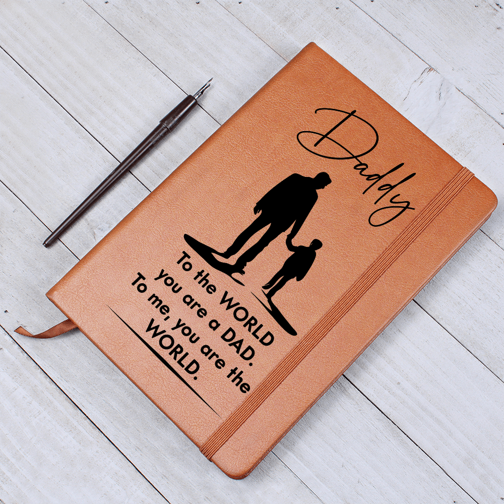 Dad to the World you are a Dad. To Me You Are The World Graphic Leather Wallet Father's Day Gift for Father, Gift for Dad