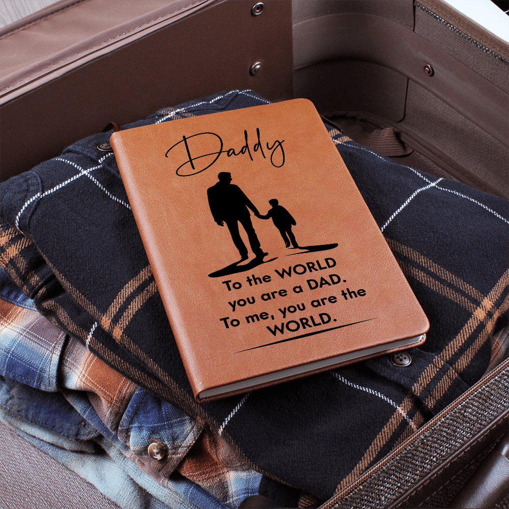 Dad to the World you are a Dad. To Me You Are The World Graphic Leather Wallet Father's Day Gift for Father, Gift for Dad
