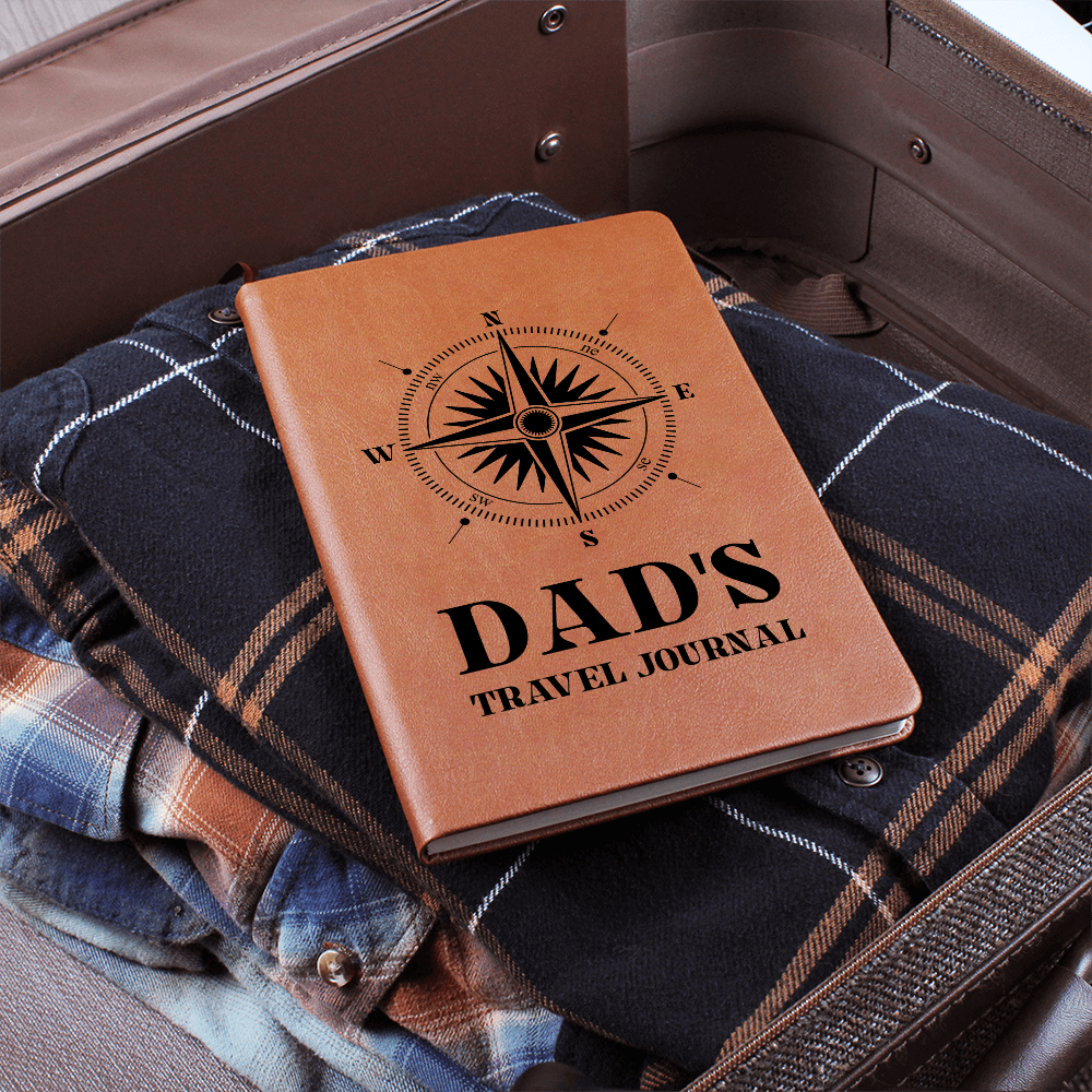 Dad Travel Journal Graphic Leather Wallet Father's Day Gift for Father, Gift for Dad