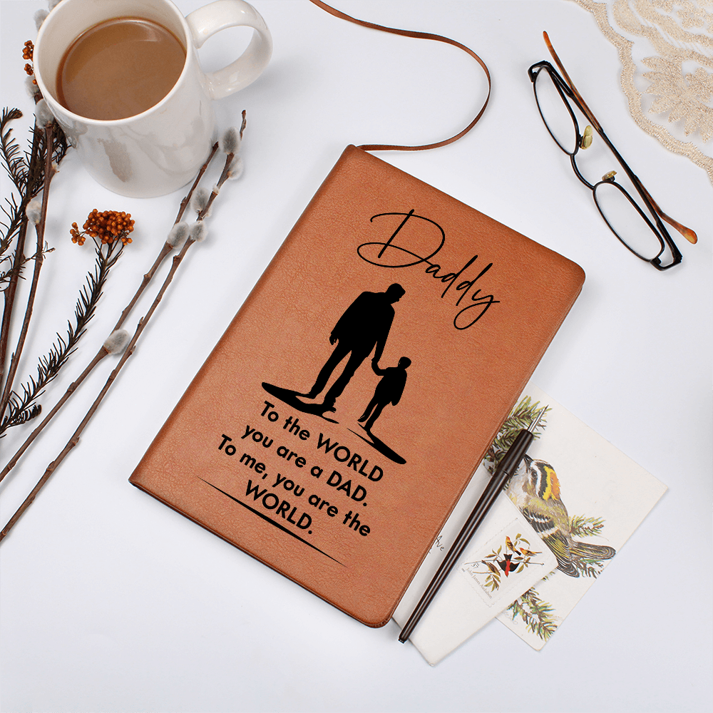 Dad to the World you are a Dad. To Me You Are The World Graphic Leather Wallet Father's Day Gift for Father, Gift for Dad