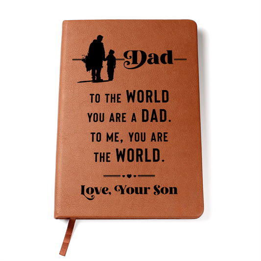 Dad to the World you are a Dad. To Me You Are The World Graphic Leather Wallet Father's Day Gift for Father, Gift for Dad