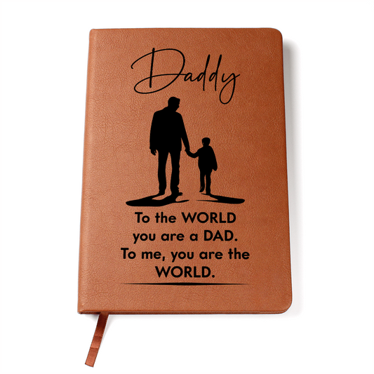 Dad to the World you are a Dad. To Me You Are The World Graphic Leather Wallet Father's Day Gift for Father, Gift for Dad