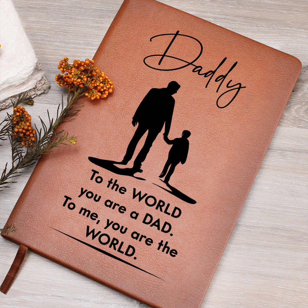 Dad to the World you are a Dad. To Me You Are The World Graphic Leather Wallet Father's Day Gift for Father, Gift for Dad