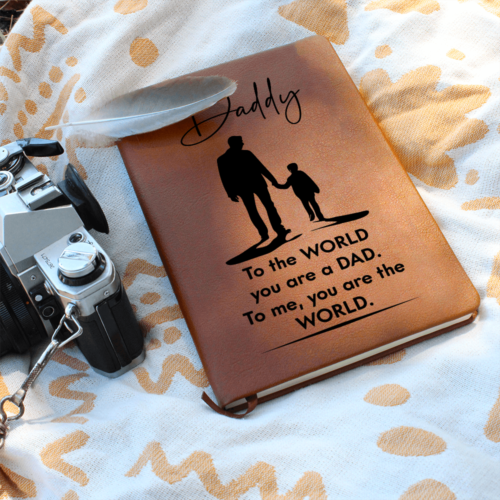 Dad to the World you are a Dad. To Me You Are The World Graphic Leather Wallet Father's Day Gift for Father, Gift for Dad
