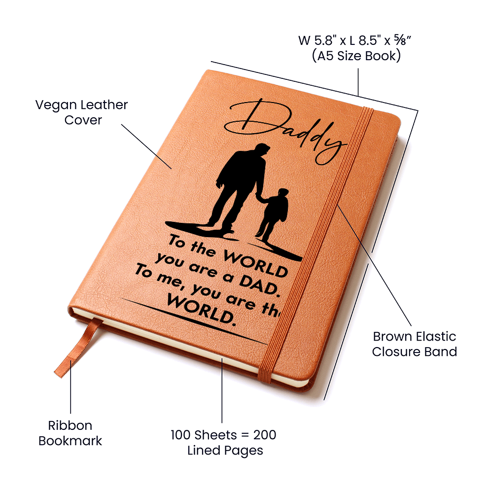 Dad to the World you are a Dad. To Me You Are The World Graphic Leather Wallet Father's Day Gift for Father, Gift for Dad