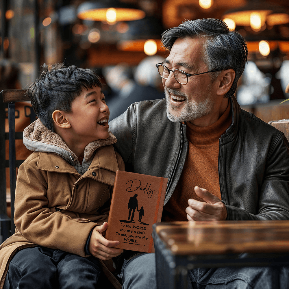 Dad to the World you are a Dad. To Me You Are The World Graphic Leather Wallet Father's Day Gift for Father, Gift for Dad