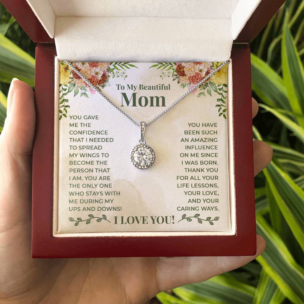 To My Beautiful Mom You Gave Me The Confidence That I Needed Eternal Hope Necklace