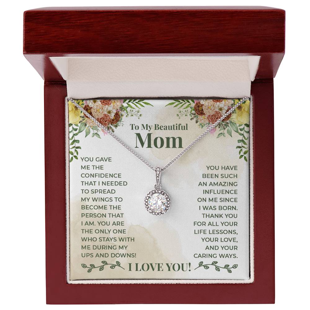 To My Beautiful Mom You Gave Me The Confidence That I Needed Eternal Hope Necklace