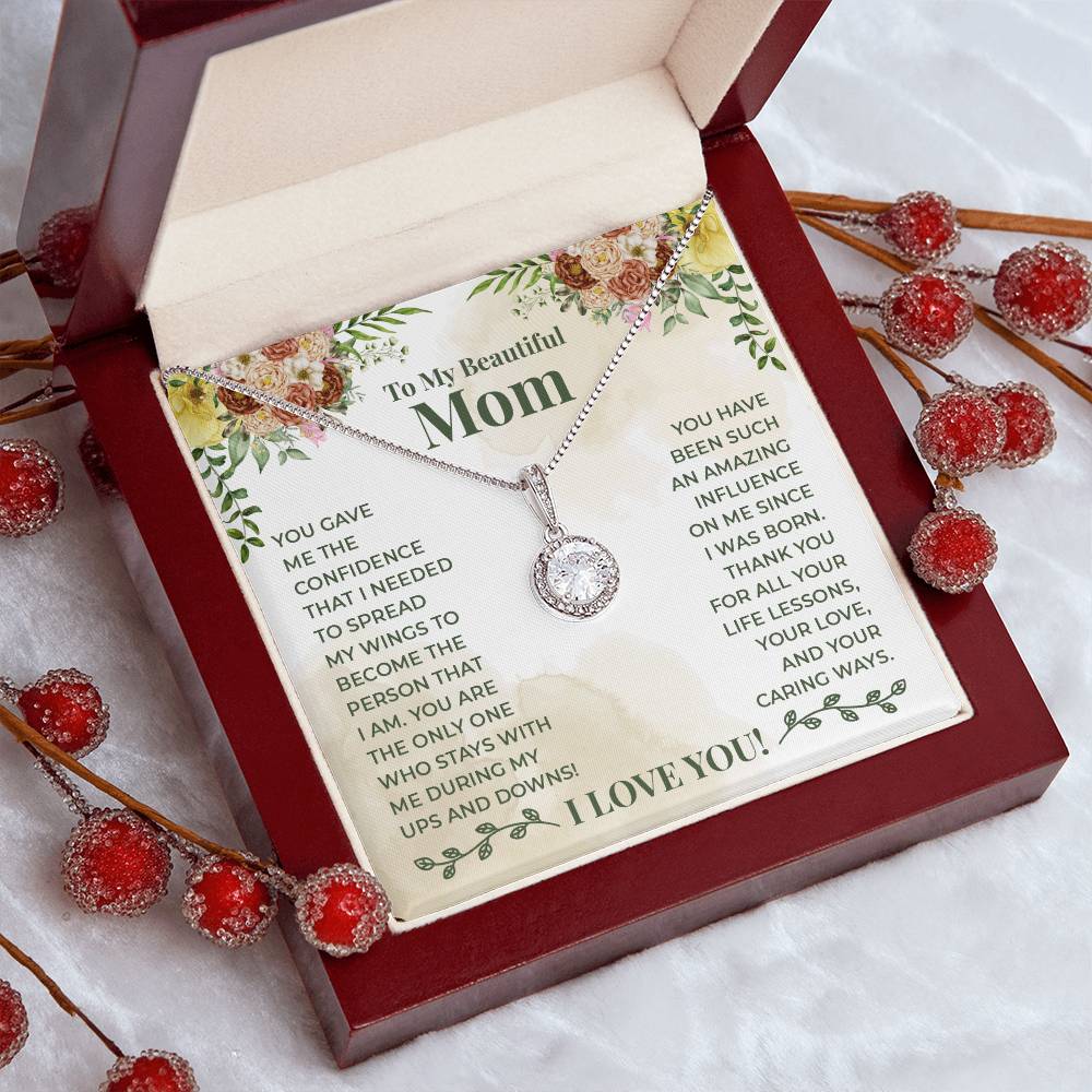 To My Beautiful Mom You Gave Me The Confidence That I Needed Eternal Hope Necklace