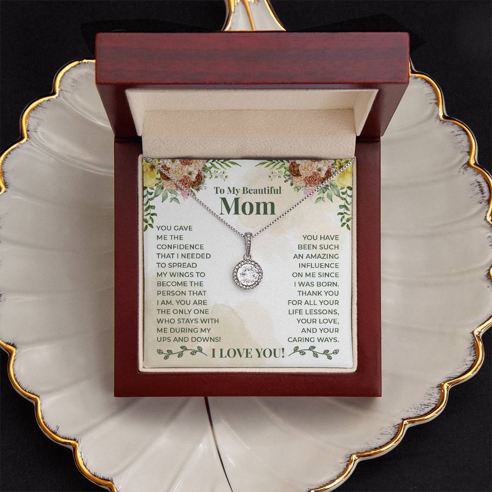 To My Beautiful Mom You Gave Me The Confidence That I Needed Eternal Hope Necklace