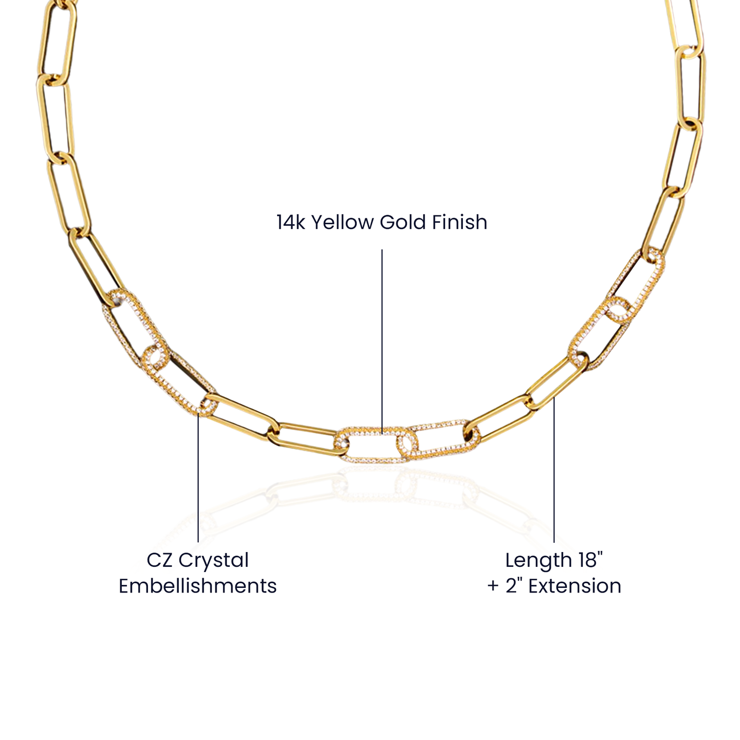 Mom,  You're the Real MVP CZ Paperclip Chain Necklace (f/k/a Forever Linked Necklace or Embellished Chain)