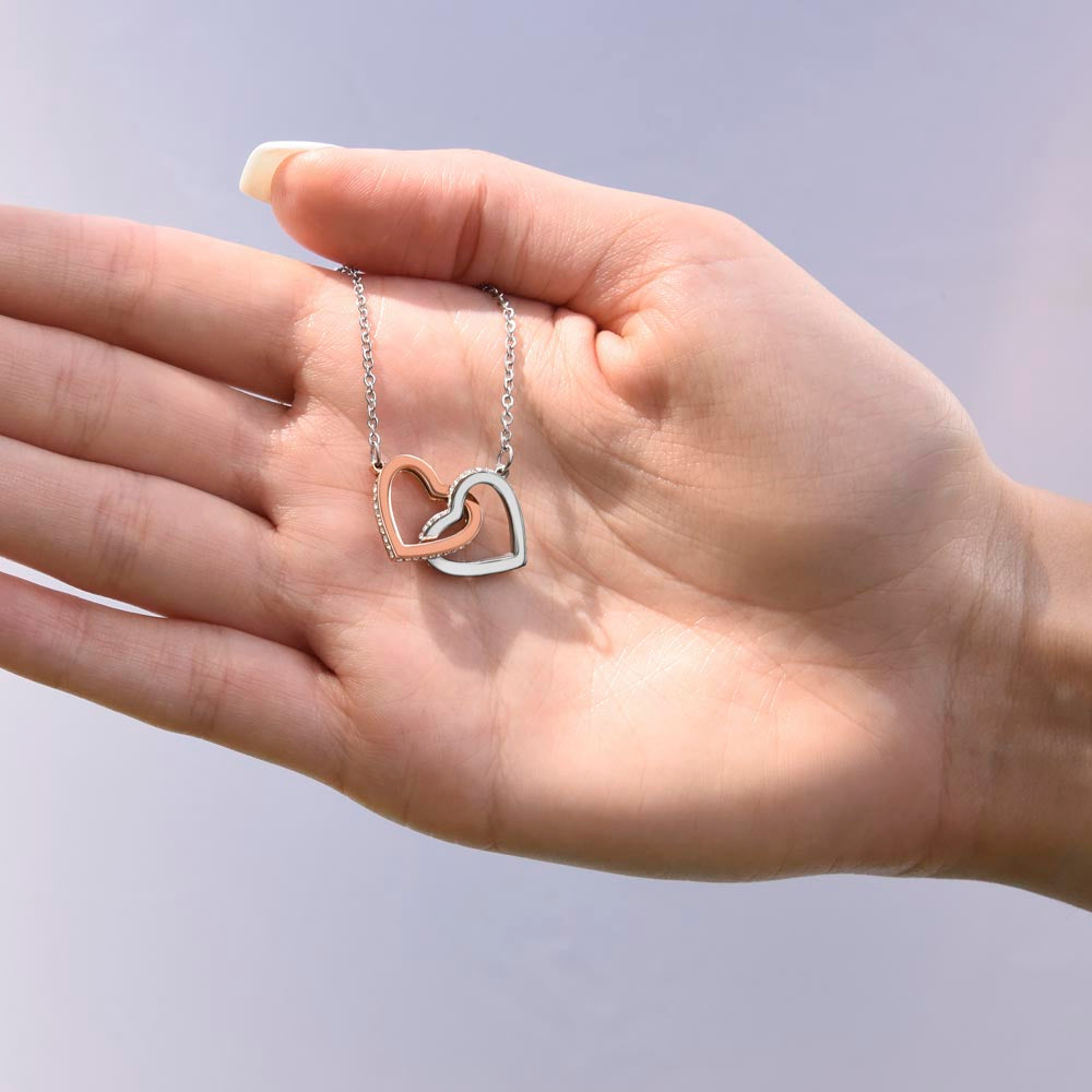 Mom You are the real MVP Interlocking Hearts Necklace (Yellow & White Gold Variants)