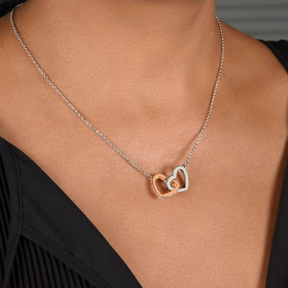 Mom You are the real MVP Interlocking Hearts Necklace (Yellow & White Gold Variants)