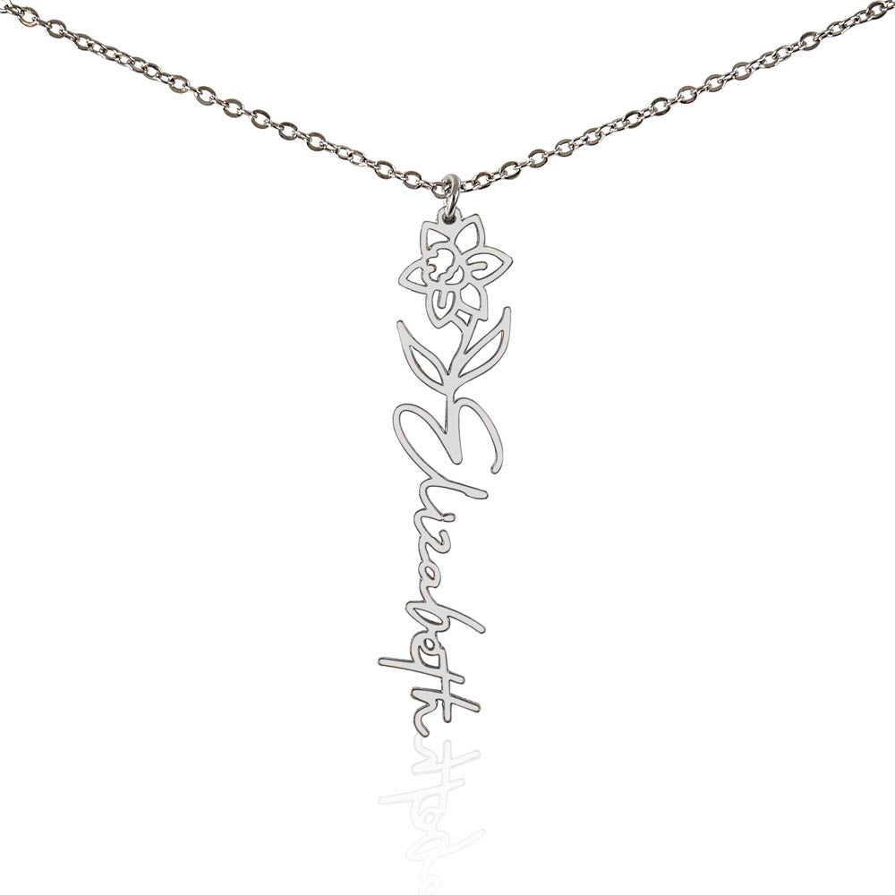 My Dearest Daughter You Are the Light of My Life Flower Name Necklace
