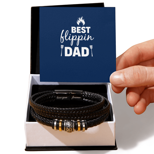 Best Flippin Dad Love You Forever Bracelet Father's Day Gift for Husband, Gift for Dad