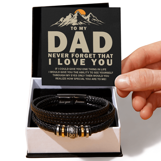 To My Dad, Never Forget That I Love You Love You Forever Bracelet Father's Day Gift for Father, Gift for Dad