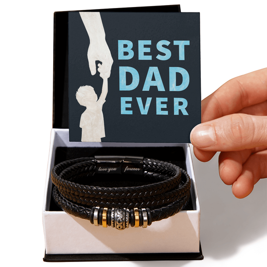 Best Dad Ever Love You Forever Bracelet Father's Day Gift for Husband, Gift for Dad