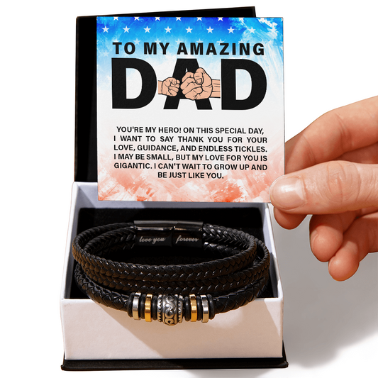 To My Amazing Dad, You Are My Hero Love You Forever Bracelet Father's Day Gift for Father, Gift for Dad