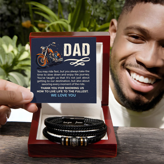 Thank You For Showing Us How to Live Life to the Fullest Love You Forever Bracelet Father's Day Gift for Husband, Gift for Dad