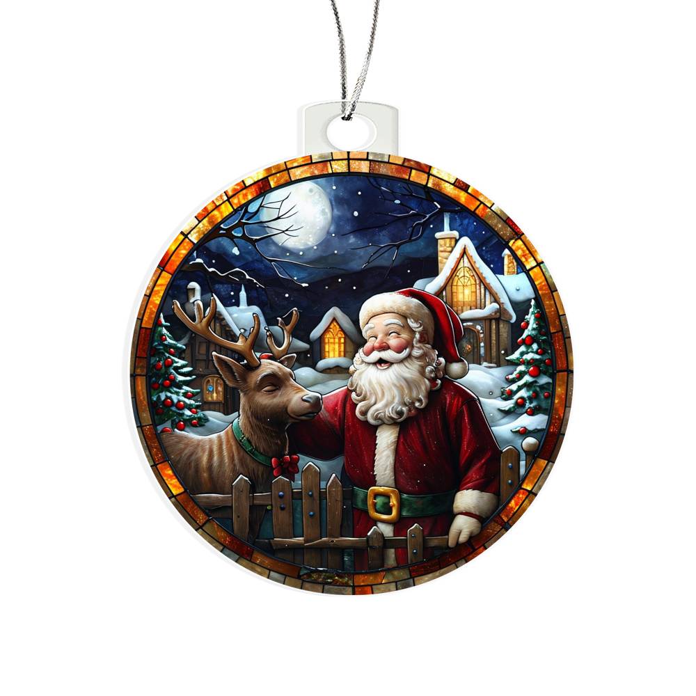 Acrylic Ornament Santa deerHouse