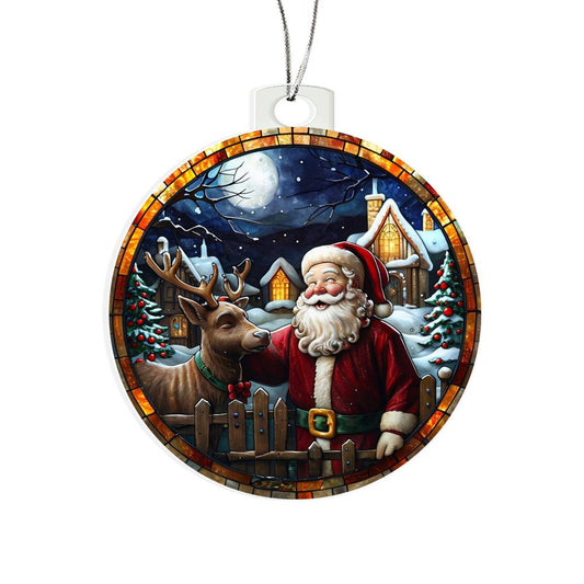 Acrylic Ornament Santa deerHouse