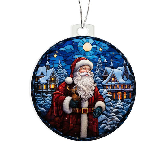 Acrylic Ornament Jolly St. Nick Glow Santa's Magical Night