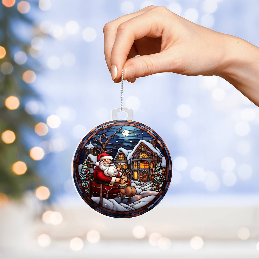 Acrylic Ornament Santa House