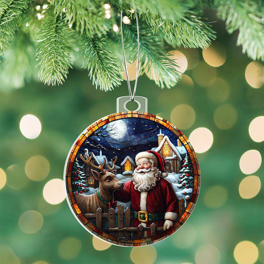 Acrylic Ornament Santa deerHouse