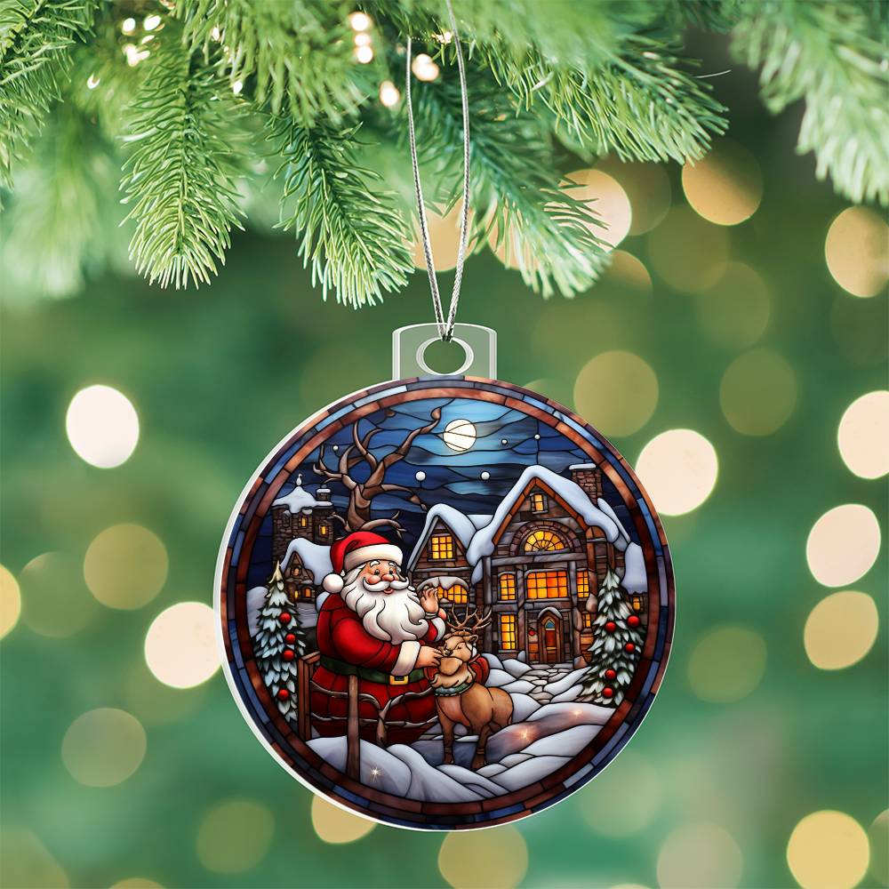 Acrylic Ornament Santa House