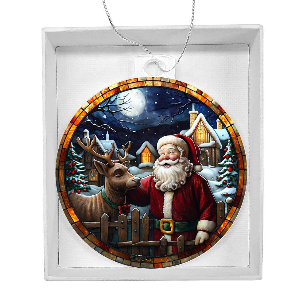 Acrylic Ornament Santa deerHouse