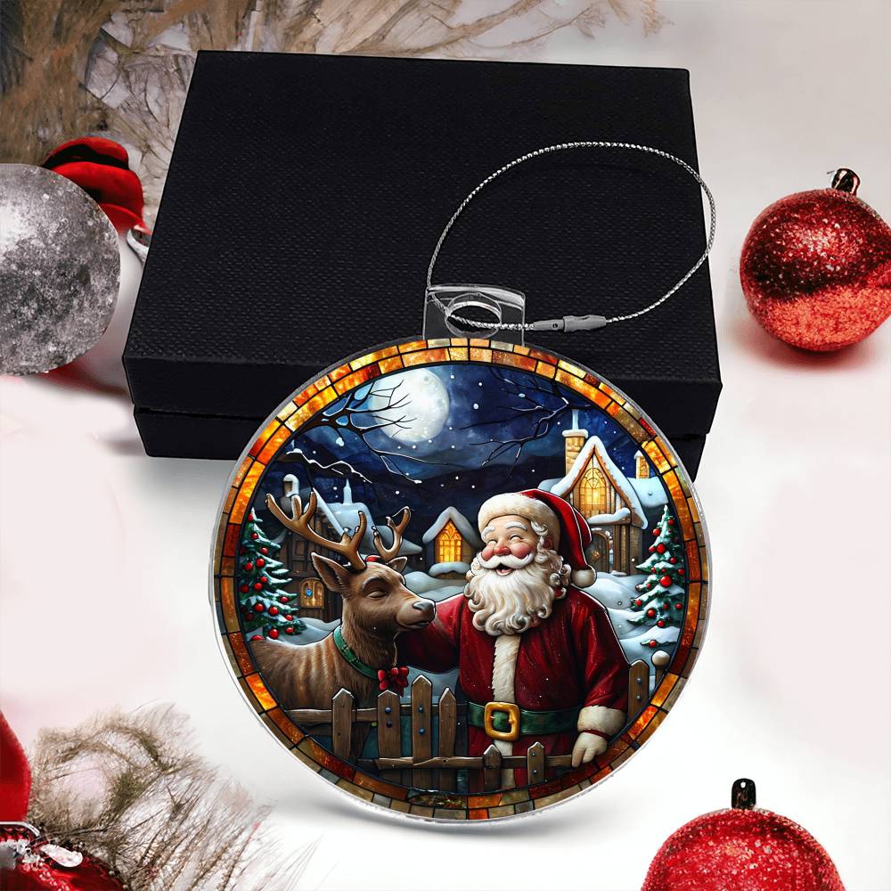 Acrylic Ornament Santa deerHouse