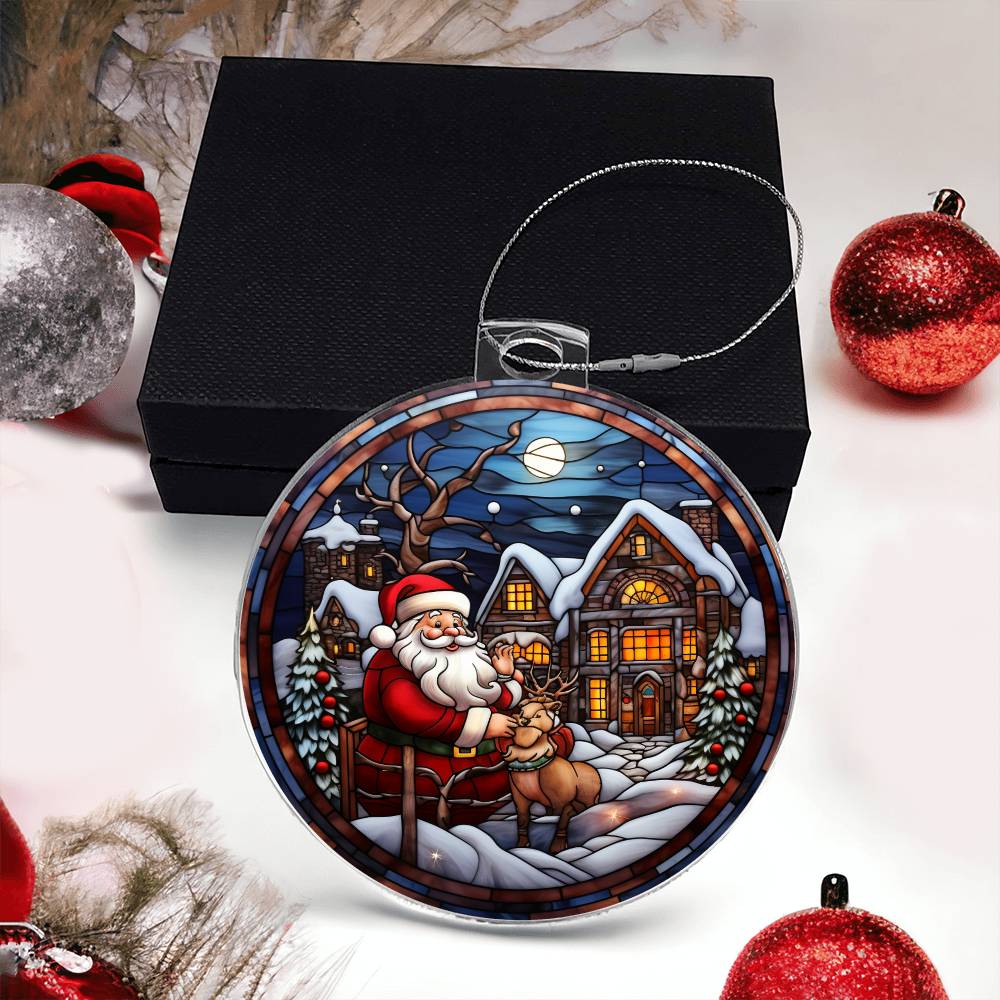 Acrylic Ornament Santa House