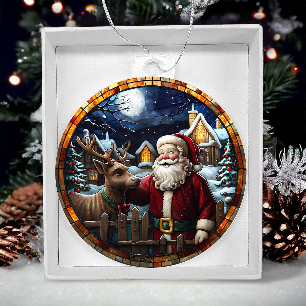 Acrylic Ornament Santa deerHouse
