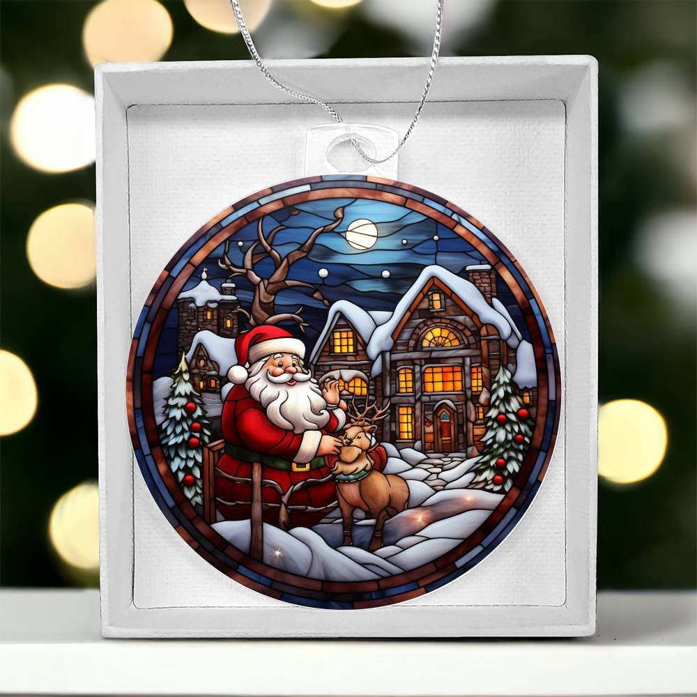 Acrylic Ornament Santa House