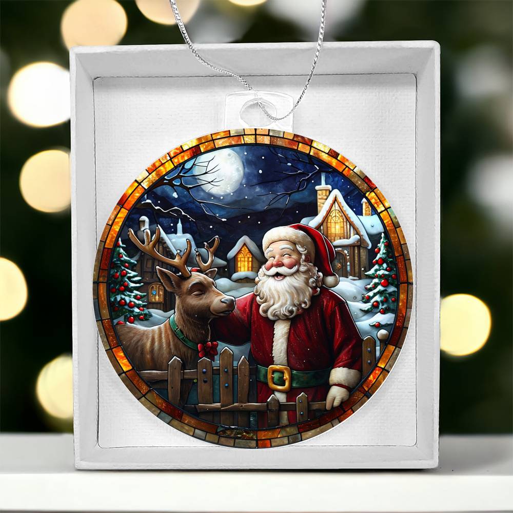 Acrylic Ornament Santa deerHouse