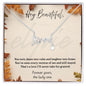Hey Beautiful (Wife) - Scripted Love Necklace | Elegant Family Jewelry Gift for Her | Elyvie