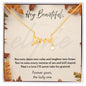 Hey Beautiful (Wife) - Scripted Love Necklace | Elegant Family Jewelry Gift for Her | Elyvie