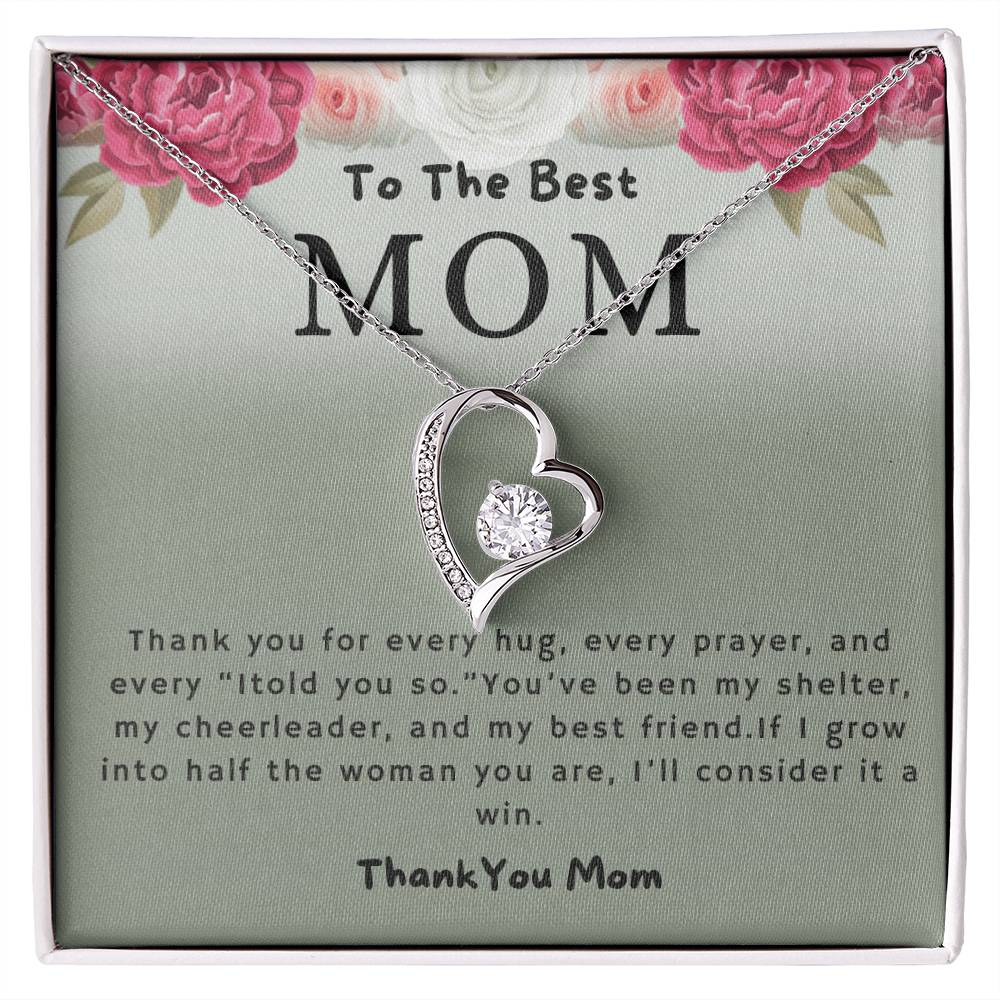 To The Best Mom Thank You For Every Hug Forever Love Necklace