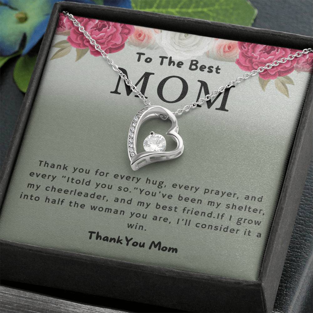 To The Best Mom Thank You For Every Hug Forever Love Necklace