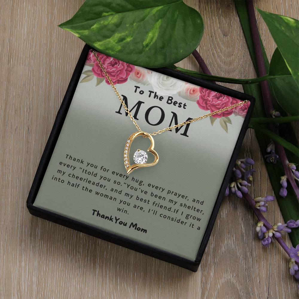 To The Best Mom Thank You For Every Hug Forever Love Necklace