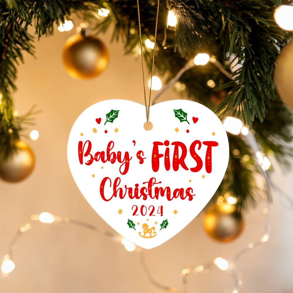 Heart Ornament - Baby's first christmas