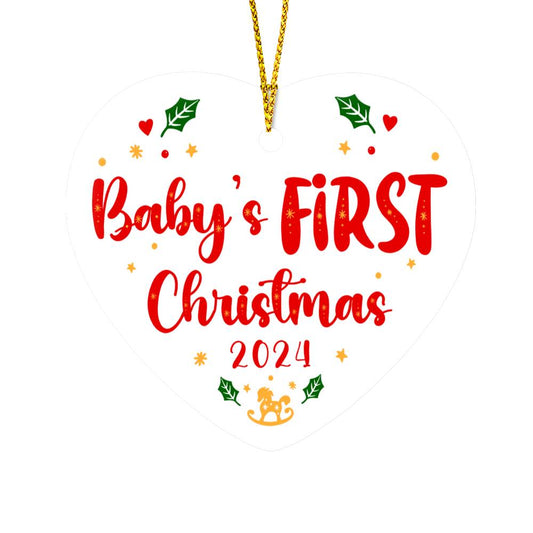 Heart Ornament - Baby's first christmas