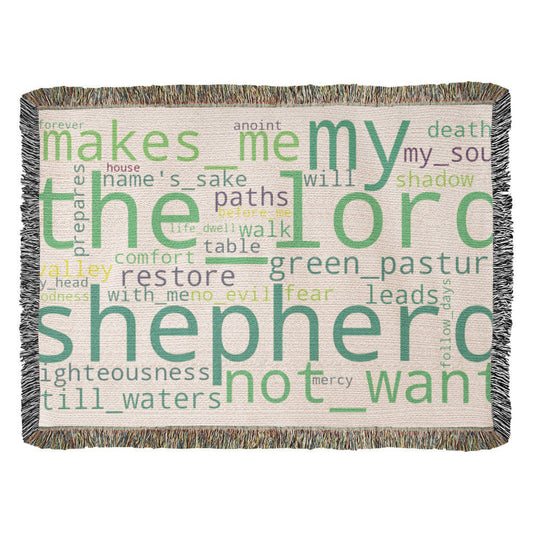 Psalm 23 Artwork Heirloom Woven Blanket (Landscape)